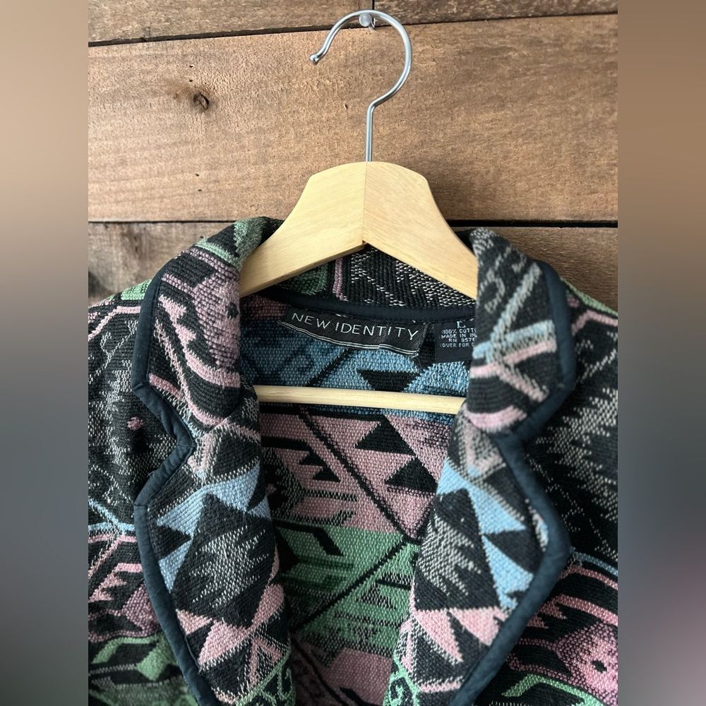 Vintage New Identity Southwest Cotton Woven Cropped Jacket - Picture 3 of 11
